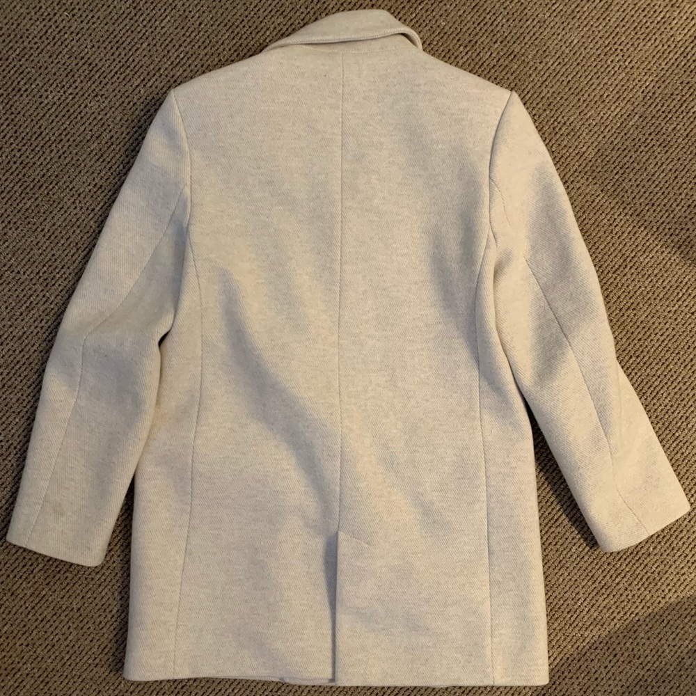 Zara Double-Breasted Cream Blazer Coat - Picture 9 of 10